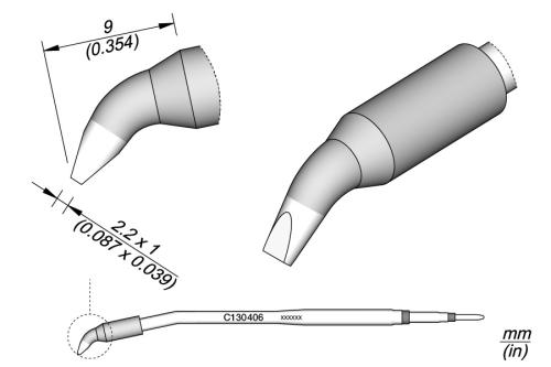 Cartucho de Cinzel Dobrado 2.2 X 1