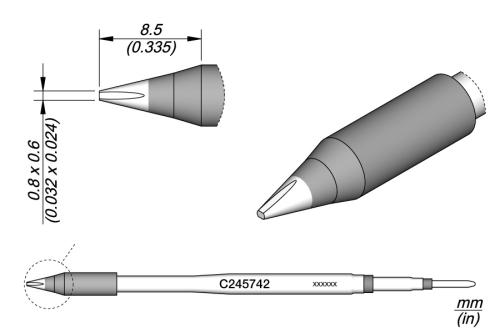 Cartucho de Cinzel 0,8 X 0,6 Ht