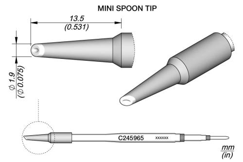 Mini Colher Ponta Ø 1,9
