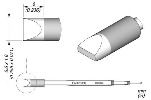 Chisel Cartridge 6.6 X 1.8 Ht
