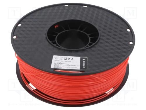 Filamento: HIPS, 1,75mm, vermelho, 1kg