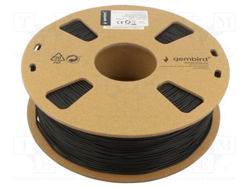 Filamento: TPE, 1,75mm, preta, 190÷240C, 1kg, fle.