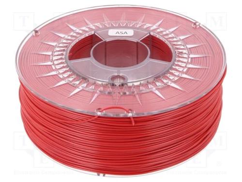 Filamento: ASA, : 1,75mm, vermelho, 230÷240C, 1kg.
