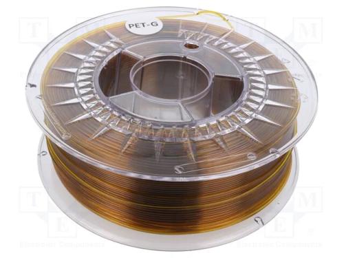 Filamento: PET-G, : 1,75mm, âmbar, 220÷250C, 1kg