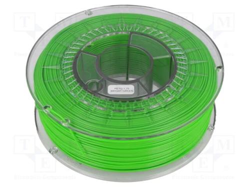 Filamento: PET-G, : 1,75mm, verde (claro), 220÷25.