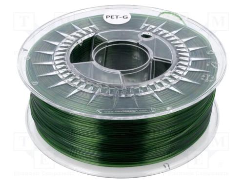 Filamento: PET-G, : 1,75mm, verde (transparente),.