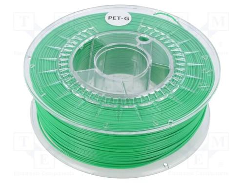 Filamento: PET-G, : 1,75mm, verde claro, 220÷250C.