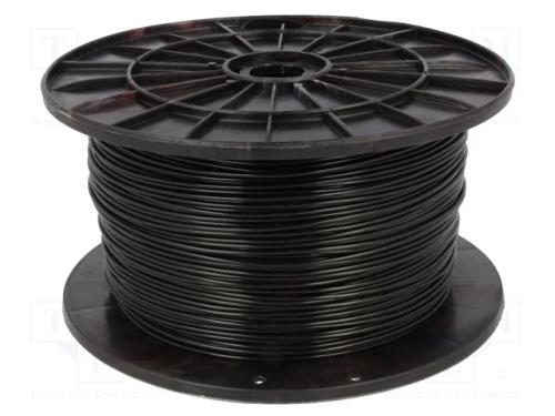 Filamento: PLA, : 1,75mm, preta, 200÷235C, 1kg