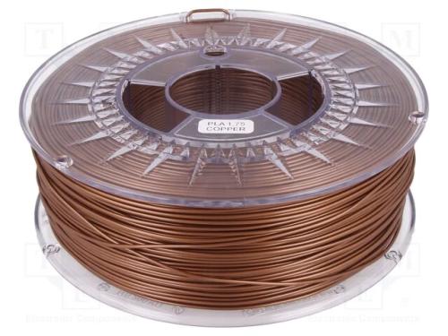 Filamento: PLA, : 1,75mm, em cobre, 200÷235C, 1kg