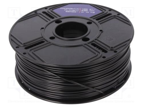 Filamento: ABS ST, 2,85mm, preta, 240C, 1kg, Temp.