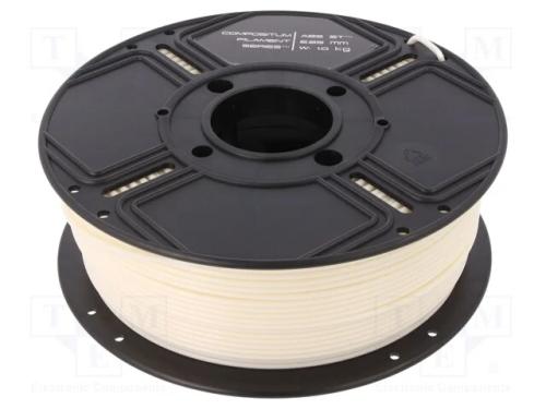 Filamento: Abs St, 2,85mm, Marfim, 240c, 1kg, Temp.Da Mesa: 100c