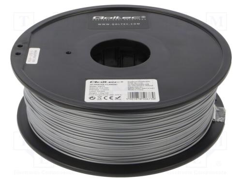 Filamento: PLA PRO, : 1,75mm, prateado, 205÷225C,.