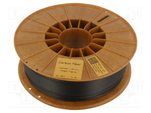 Filamento: PET-G + CF, 1,75mm, preta, 240÷270C, 1.