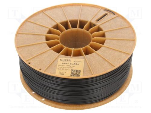 Filamento: ABS+, 1,75mm, preta, 230÷270C, 1kg