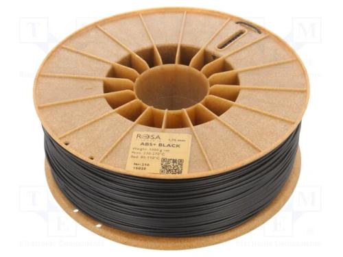 Filamento: ABS+, 1,75mm, preta, 230÷270C, 1kg