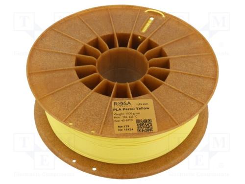 Filamento: PLA Pastle, 1,75mm, amarelo, 185÷225C,.
