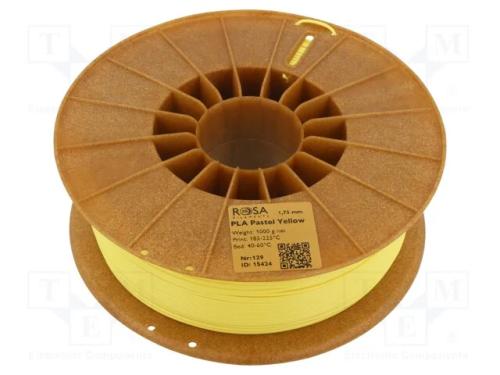 Filamento: PLA Pastle, 1,75mm, amarelo, 185÷225C,.
