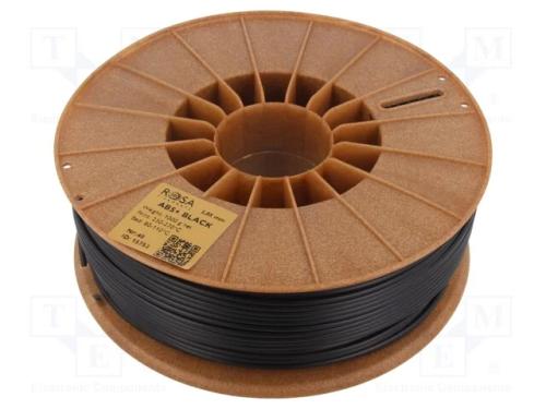 Filamento: ABS+, 2,85mm, preta, 230÷270C, 1kg