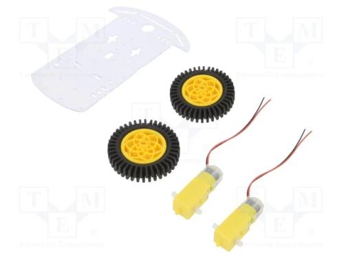 Chassis de Rodas, 4,5÷6vdc, Núm.Mot: 2, 120ma, Núm.De Rodas: 3