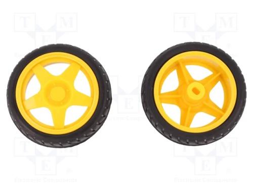 Roda, amarelo-preto, Eixo: plana por ambos os lad.