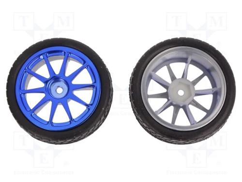Roda, Azul, Eixo: Liso, Roscado, : 65mm, Cobertura: Borracha, W: 26mm