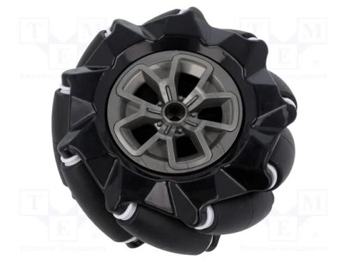 Roda Direita, Preta, Roscado, : 97mm, Cobertura: Borracha, 1unid.