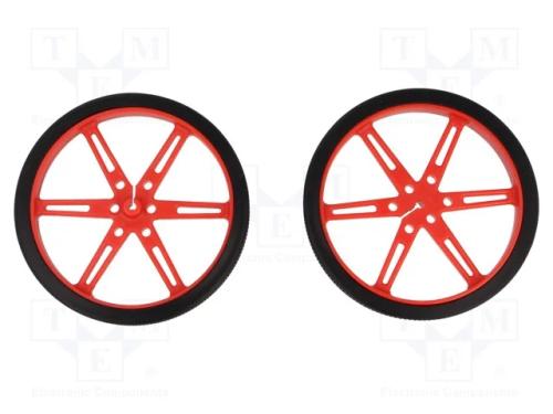 Roda, Vermelho, Eixo: Incisão D, Por Encaixe, : 80mm, W: 10mm