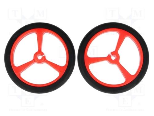 Roda, Vermelho, Eixo: Incisão D, Por Encaixe, : 40mm, W: 7mm, 2unid.