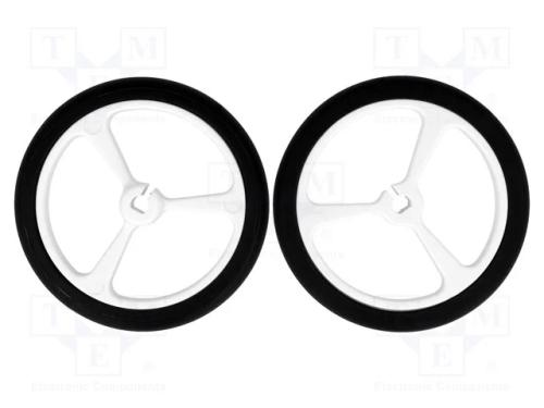 Roda, Branca, Eixo: Incisão D, Por Encaixe, : 40mm, W: 7mm, 2unid.