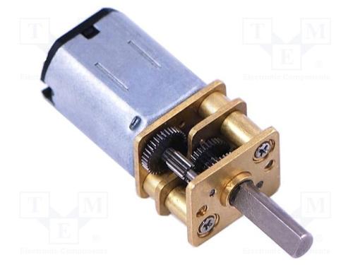 Motor: DC, com transmissão, LP, 6VDC, 360mA, Eixo.