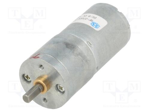 Motor: DC, com transmissão, LP, 6VDC, 2,4A, Eixo:.