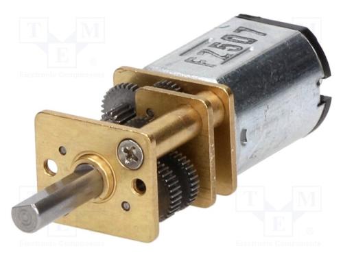 Motor: DC, com transmissão, LP, 6VDC, 360mA, Eixo.