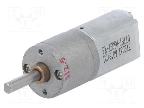 Motor: DC, com transmissão, 6VDC, 2,9A, Eixo: inc.