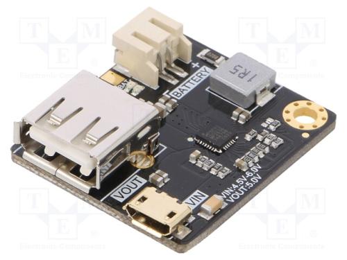 Módulo: carregador Li-Po/Li-Ion, 4,5÷6VDC, 5V, Us.