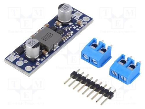 Indutor: Step Up, Usai: 9v, Uent: 2,9÷9v, 5a, 80÷95%, 48x15mm