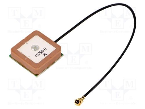 Antena, Gps, 2dbi, Rhcp, para Embutir, 50o, 18,6x18,6x7,5mm, 3÷5vdc