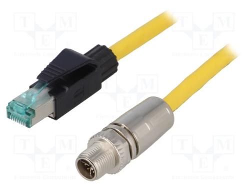 Cabo de Conex&atilde;o, 2m, Conex&otilde;es: M12 Macho Reto / Rj45, Pin: 8