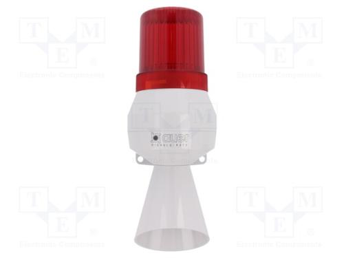 Sinalizador: Sonoro- Fônico, 24vdc, Lâmpada Ba15d, Vermelho, Ip43
