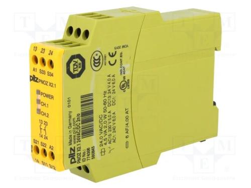 Módulo: Relé de Segurança, Pnoz X2.1, 24vac, Uten: 24vdc, In: 2