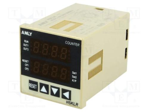 Contador: Electrónico, LED X2, Impulsos, 9999, Dpdt, In 1: Npn,Pnp