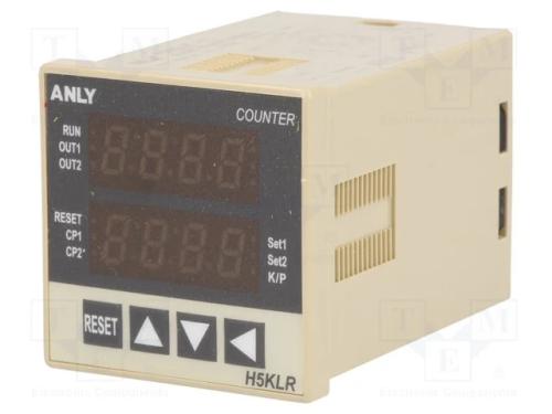 Contador: Electrónico, LED X2, Impulsos, 9999, Dpdt, In 1: Npn,Pnp
