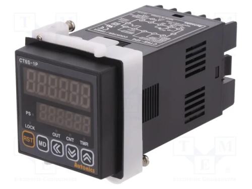 Contador: Electrónico, LED X2, Tempo/Impulsos, Spdt, In 1: Npn,Pnp