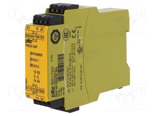 Módulo: Relé de Segurança, Pnoz X2p, Uten: 24vac, Uten: 24vdc, In: 4