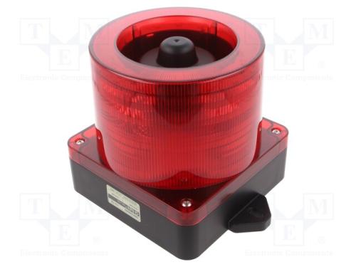 Sinalizador: Sonoro- Fônico, 10÷30vdc, Led, Vermelho, Ip66, 123db