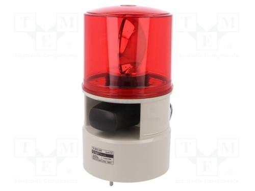 Sinalizador: Sonoro- Fônico, 24vdc, Sirene,Luz Rotativa, Ip54