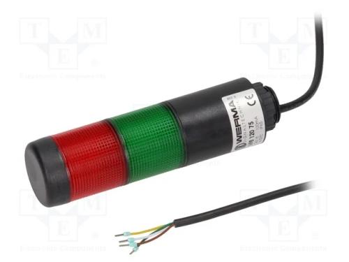 Sinalizador: Coluna de Sinalização, Led, Vermelho/Verde, 24vdc