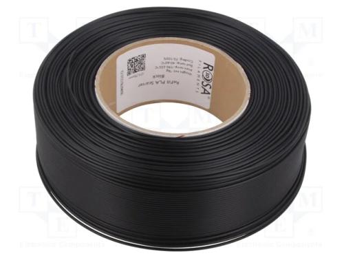 Filamento: PLA, 1,75mm, preta, 185÷225C, 1kg