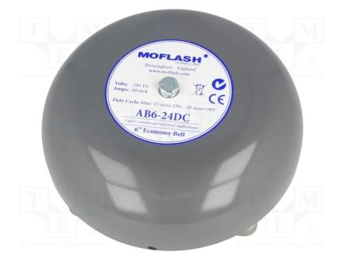 Sinalizador: sonoro, campainha, 24VDC, 100dB, AB6.