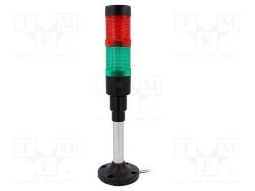 Sinalizador: Coluna de Sinalização, Led, Vermelho/Verde, 24vdc