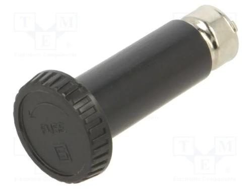 Adaptador, fusíveis cilíndricos, 10A, preta, 500V.